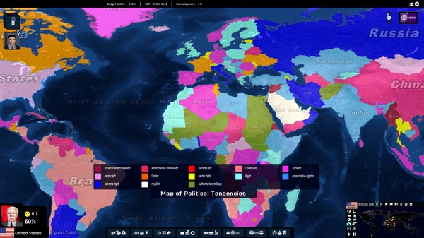 Geo-Political Simulator 5 3D World Map Showing Strategic Locations