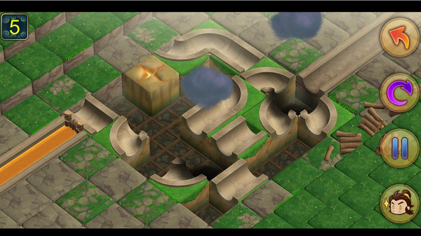 Screenshot from "Pipeline of Emperor Yu" showing gameplay with puzzles and Chinese mythology theme.