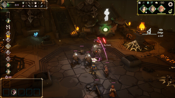 Dungeon Dungeon! RPG game characters battling with unique skills and abilities.