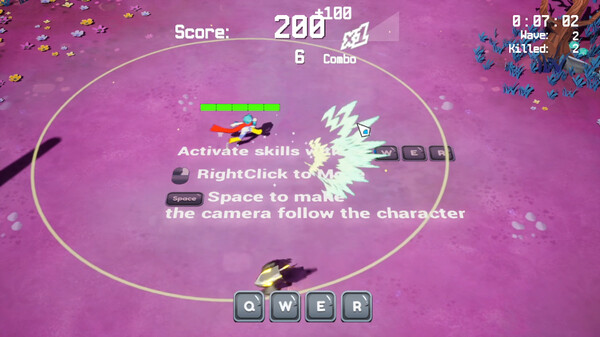 Ex★Termi PC Game combat gameplay screenshot with combo system in action